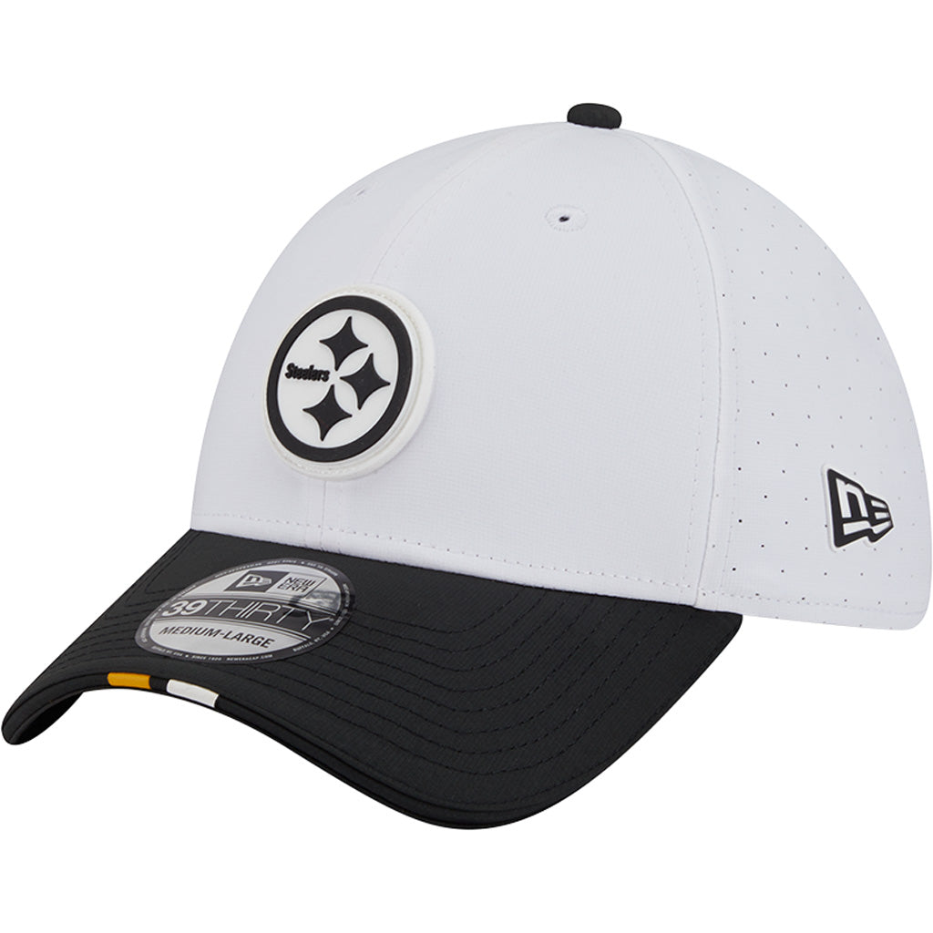 NFL Pittsburgh Steelers New Era 2025 Training 39THIRTY Flex Fit Hat - White