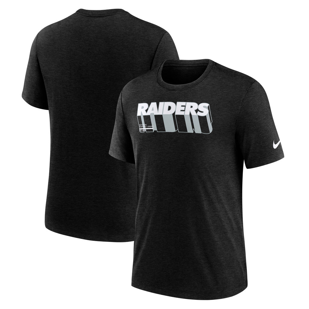 NFL Las Vegas Raiders Nike Script Trail Triblend T-Shirt - Black