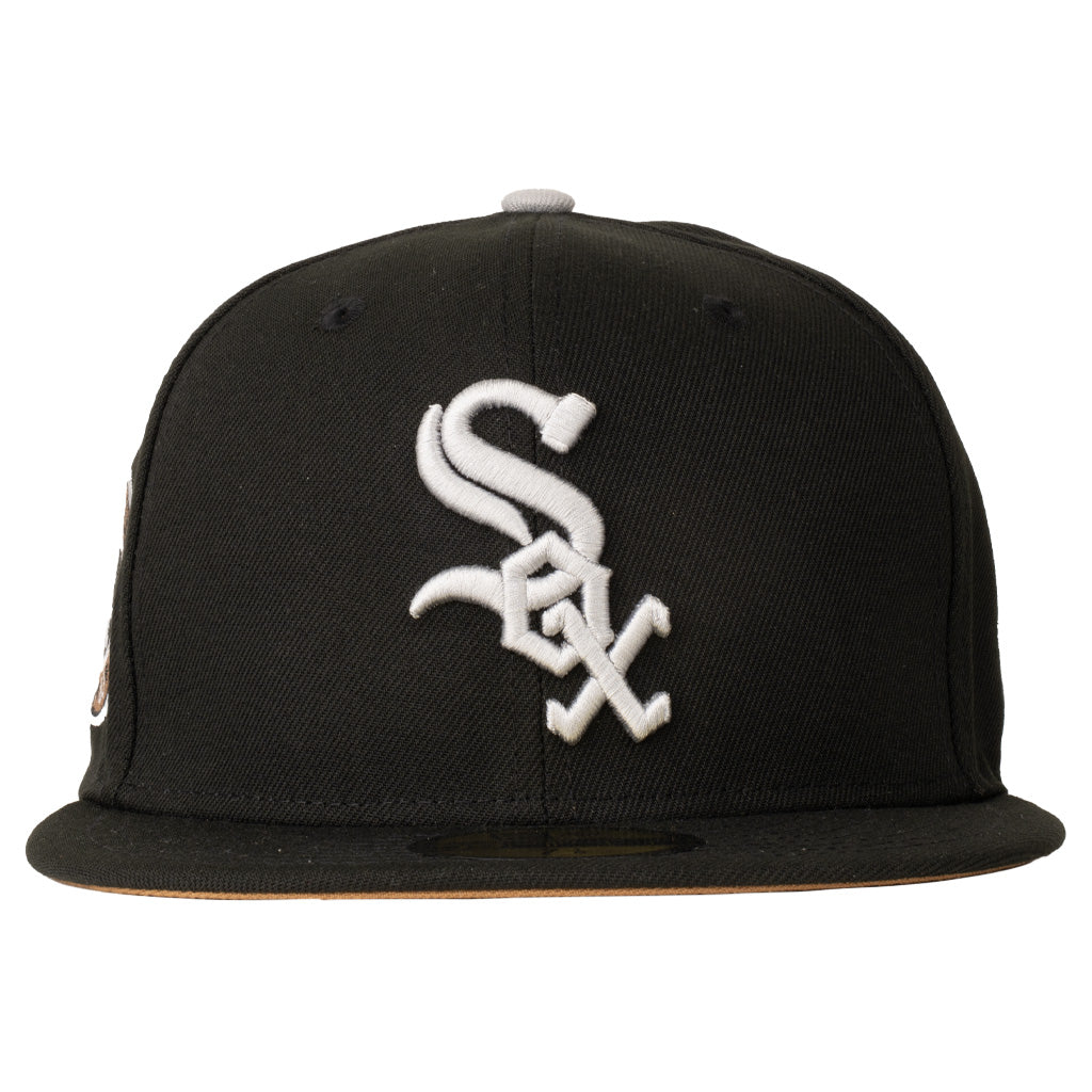 MLB Chicago White Sox New Era Gray Outline Logo 59FIFTY Fitted Hat - Black