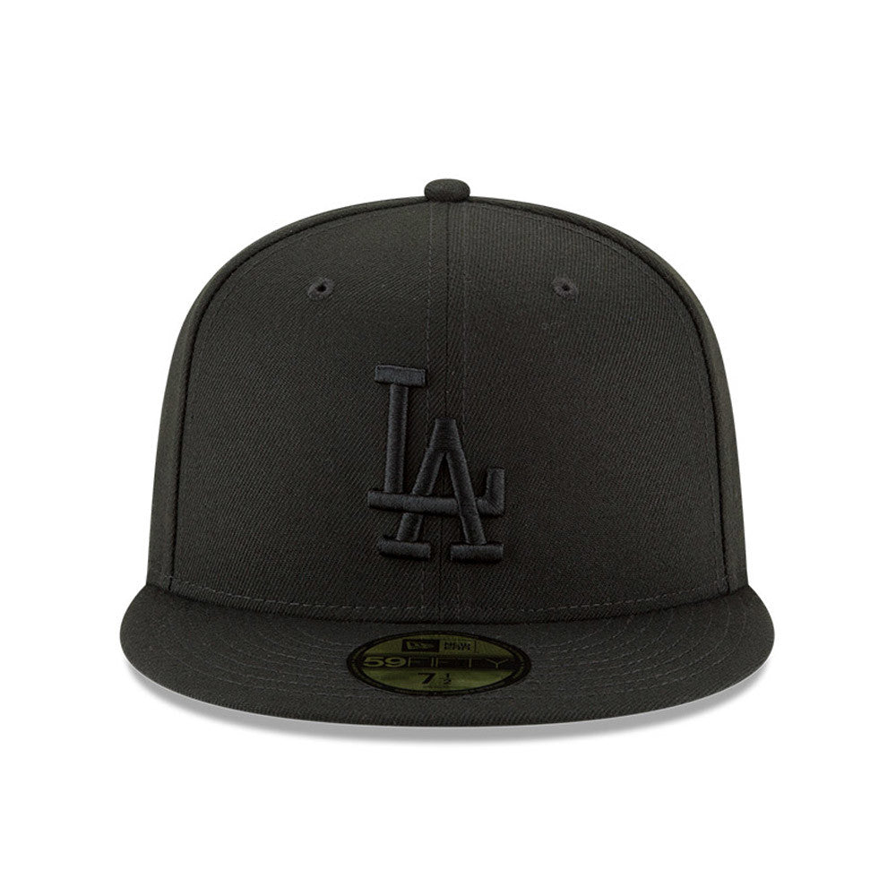 MLB Los Angeles Dodgers New Era Black on Black 59FIFTY Fitted Hat - Black