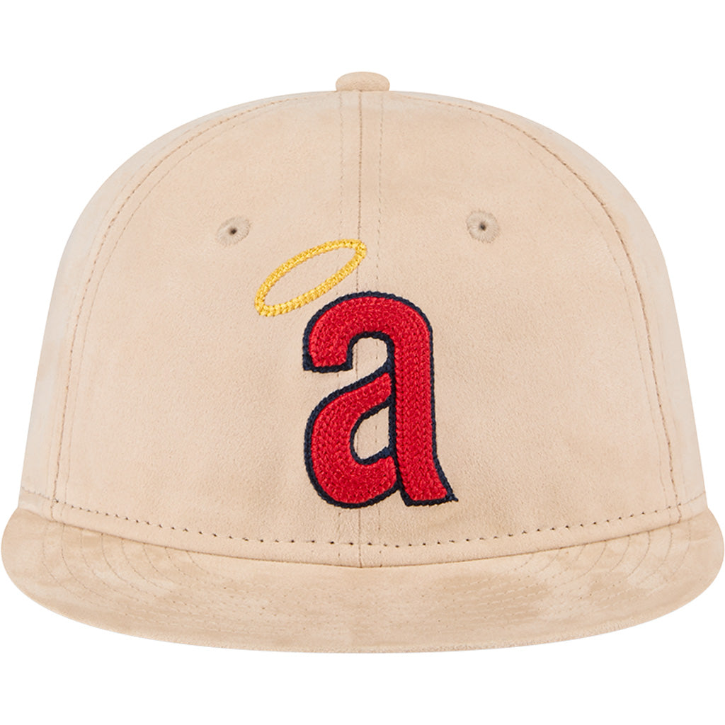 MLB Los Angeles Angels New Era Suede Retro Crown 9FIFTY Snapback Hat - Tan