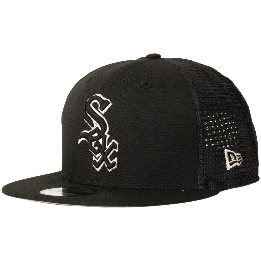 MLB Chicago White Sox New Era Shadowline 9FIFTY Snapback Trucker Hat - Black