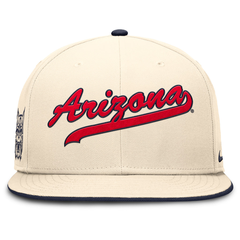 NCAA Arizona Wildcats Nike Script Tailsweep Fitted Hat - Natural