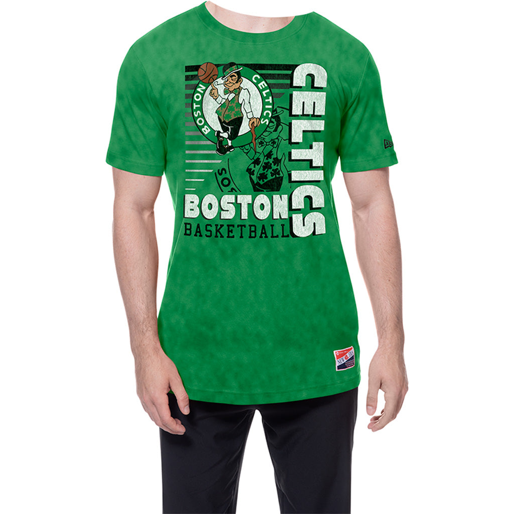 NBA Boston Celtics New Era Throwback Wash T-Shirt - Green