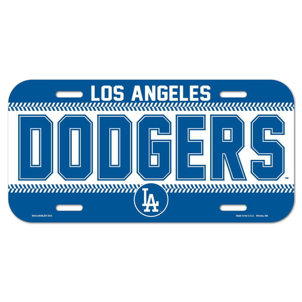 MLB Los Angeles Dodgers WinCraft Logo Plastic License Plate