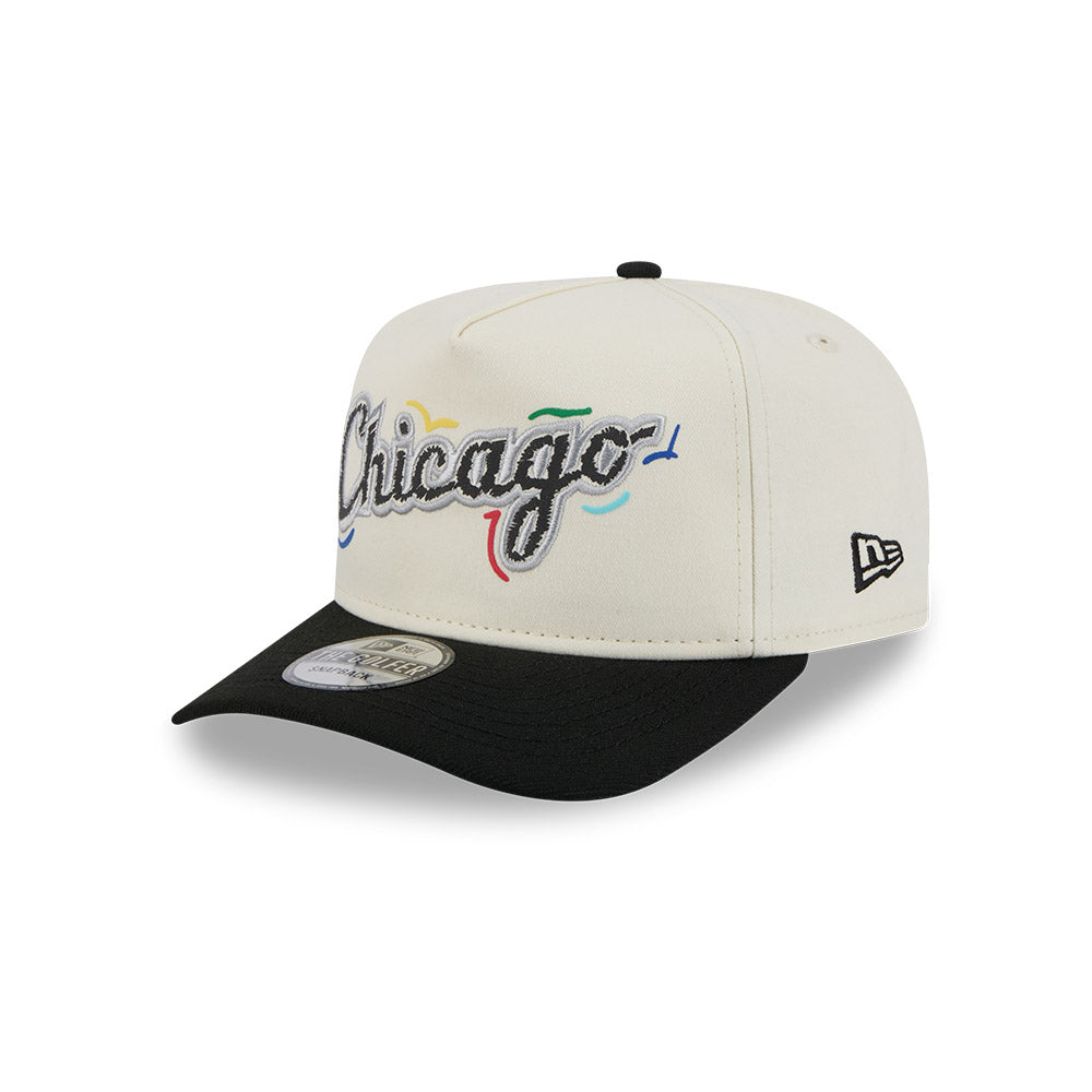 MLB Chicago White Sox New Era Scribble 9FIFTY A-Frame Snapback Hat - Cream