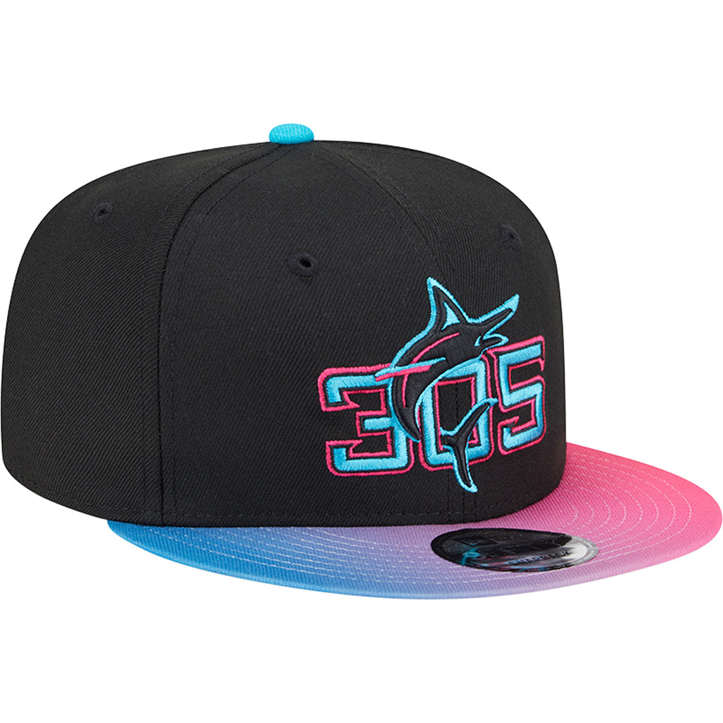 MLB Miami Marlins New Era 2025 City Connect 9FIFTY Snapback Hat - Black