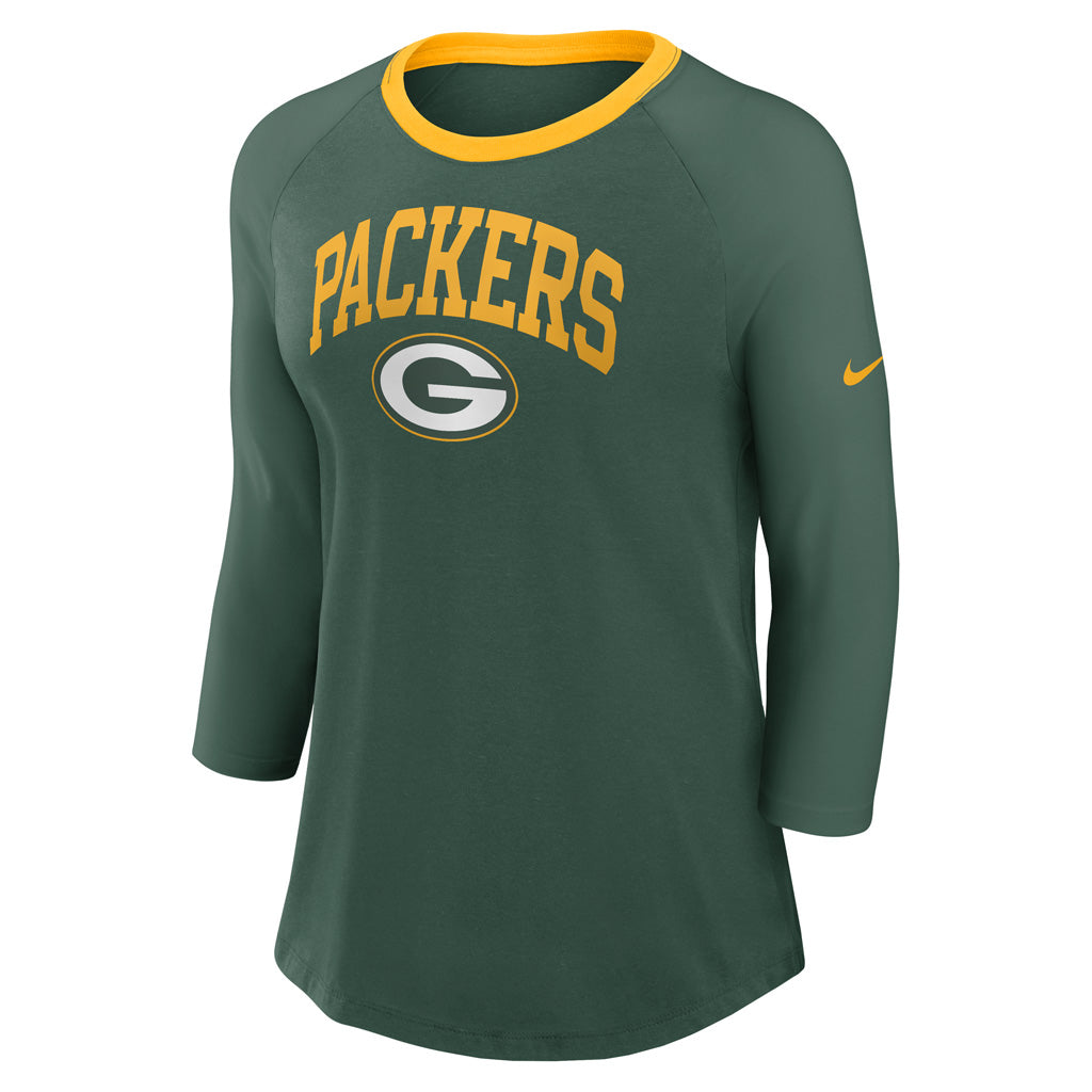 NFL Green Bay Packers Women's Nike Fashion 3/4 Sleeve T-Shirt - Green