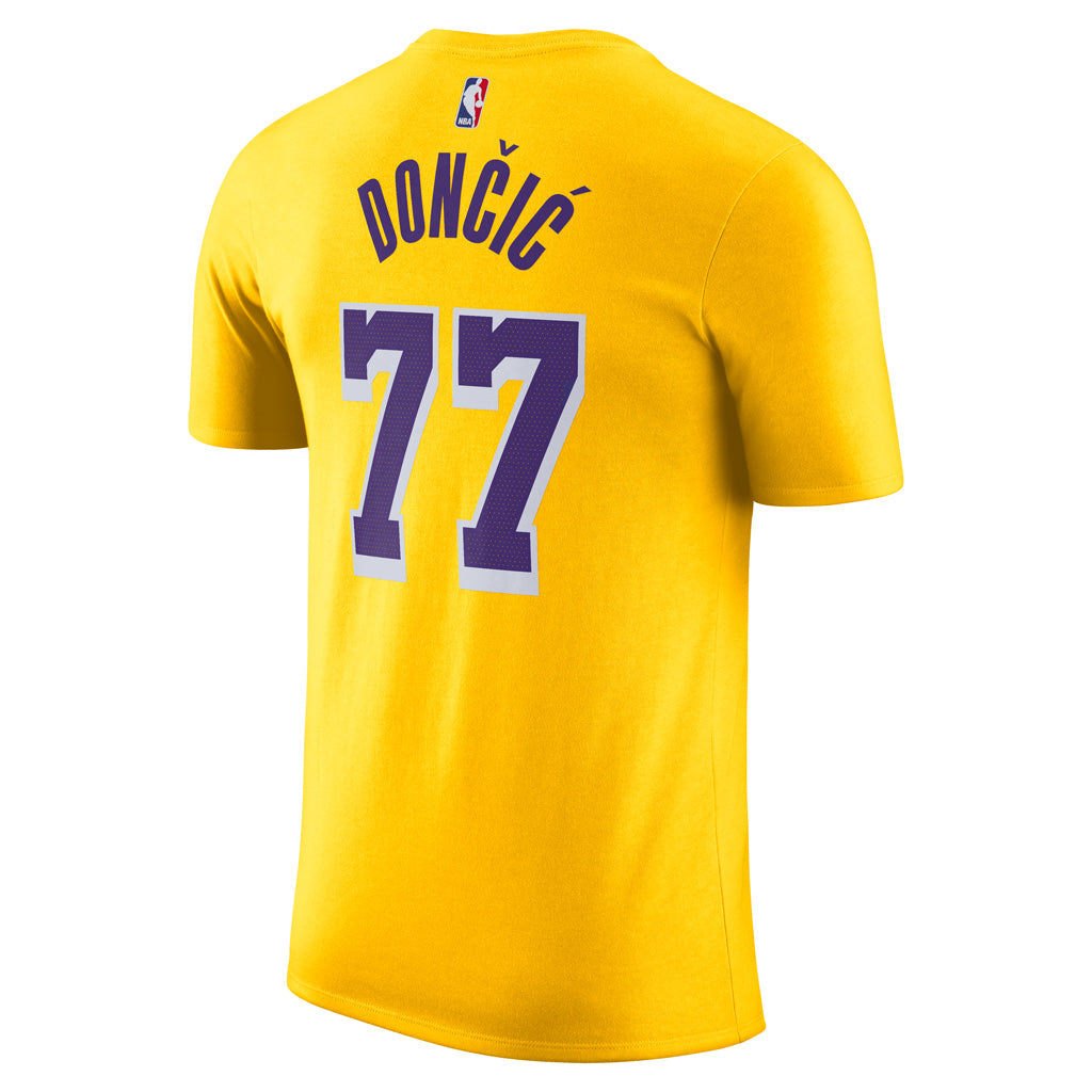 NBA Los Angeles Lakers Luka Don€�i€à Nike Icon Name & Number T-Shirt - Gold