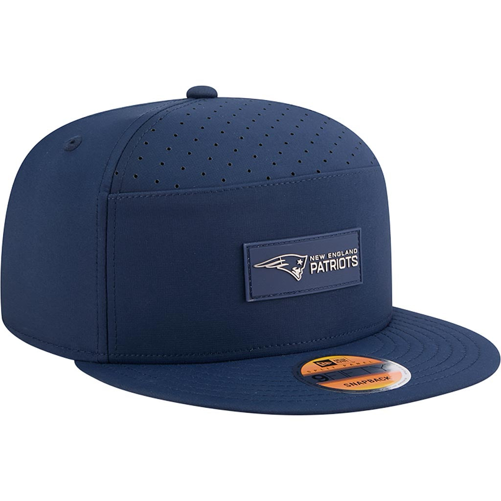 NFL New England Patriots New Era 2025 Sideline 9FIFTY Split Panel Snapback Hat - Navy