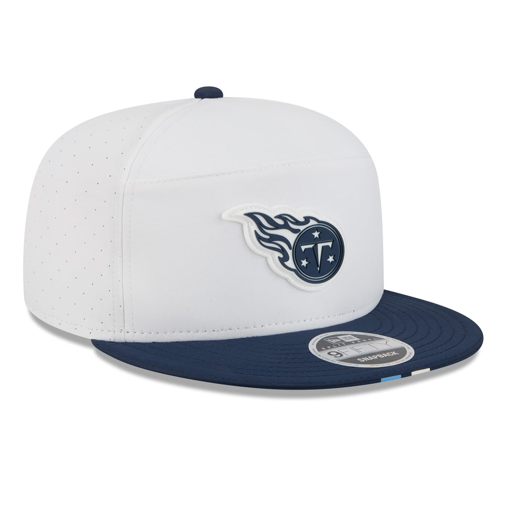 NFL Tennessee Titans New Era 2025 Training 9FIFTY Split Panel Snapback Hat - White
