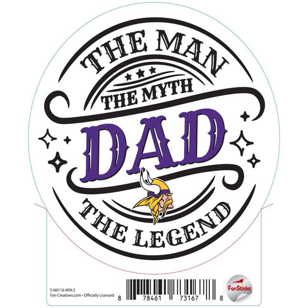 NFL Minnesota Vikings Fan Creations The Man The Myth Sticker