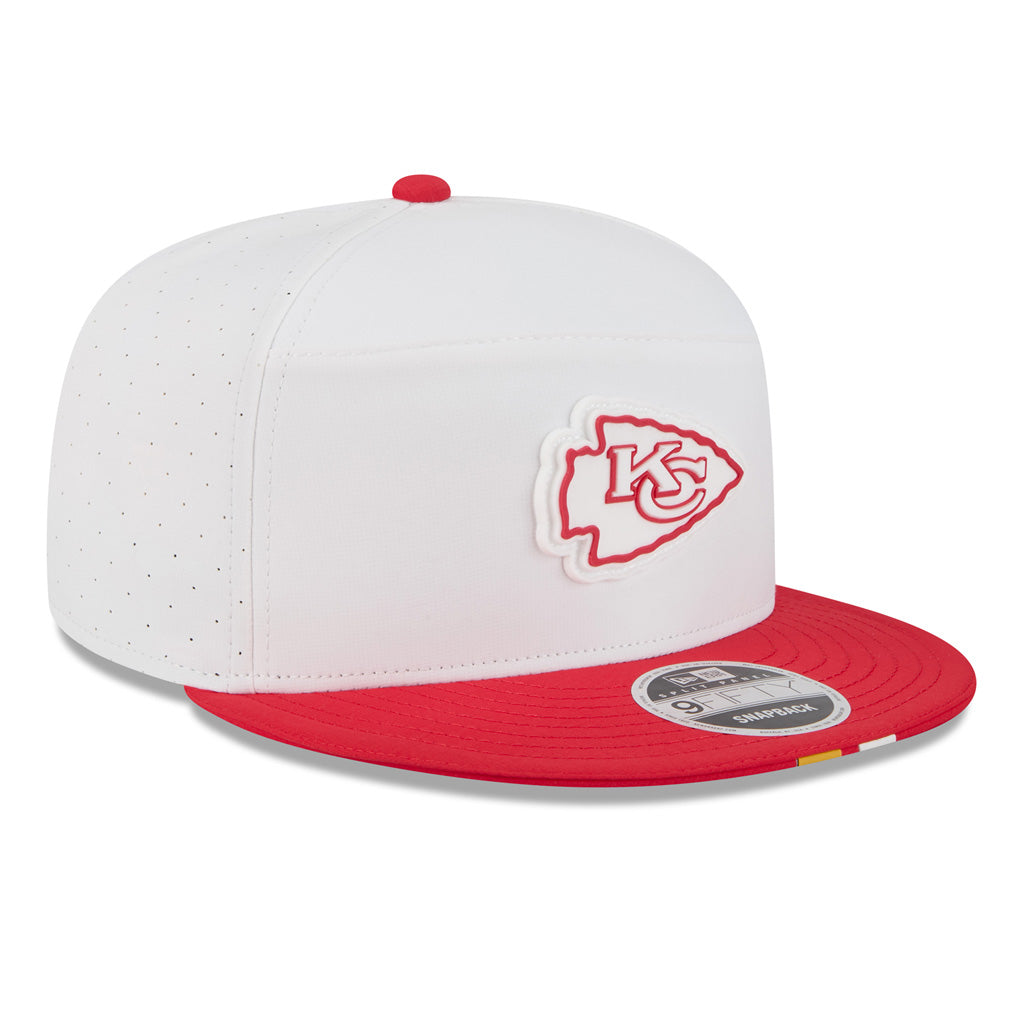NFL Kansas City Chiefs New Era 2025 Training 9FIFTY Split Panel Snapback Hat - White