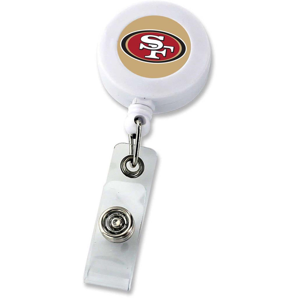 NFL San Francisco 49ers Aminco Badge Reel - White