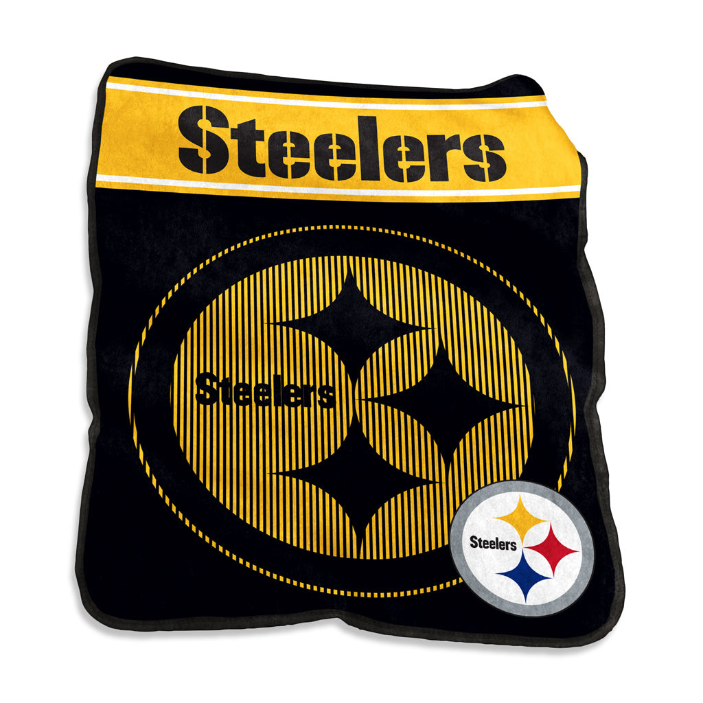 NFL Pittsburgh Steelers Logo Brands 60" x 80" Raschel Blanket - Black
