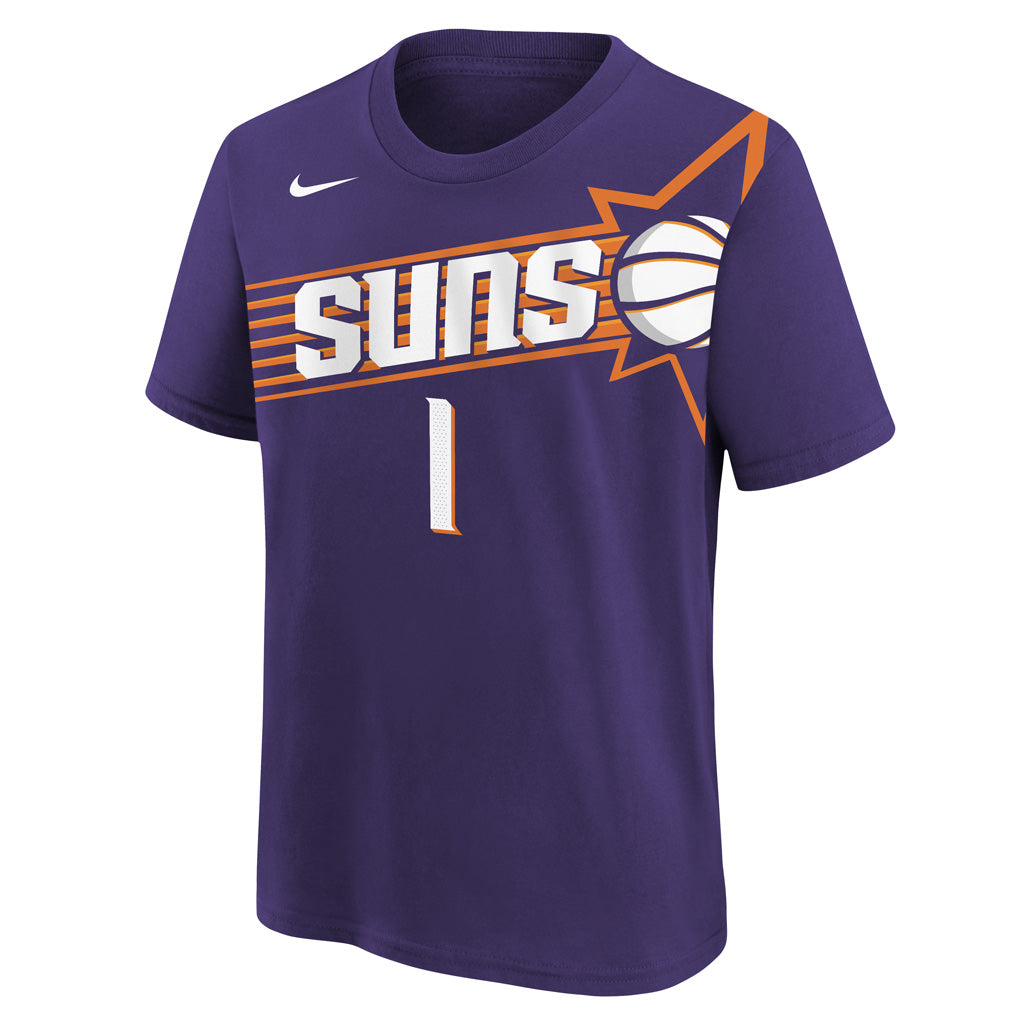 NBA Phoenix Suns Devin Booker Kid Nike Icon Name &amp; Number T-Shirt - Purple