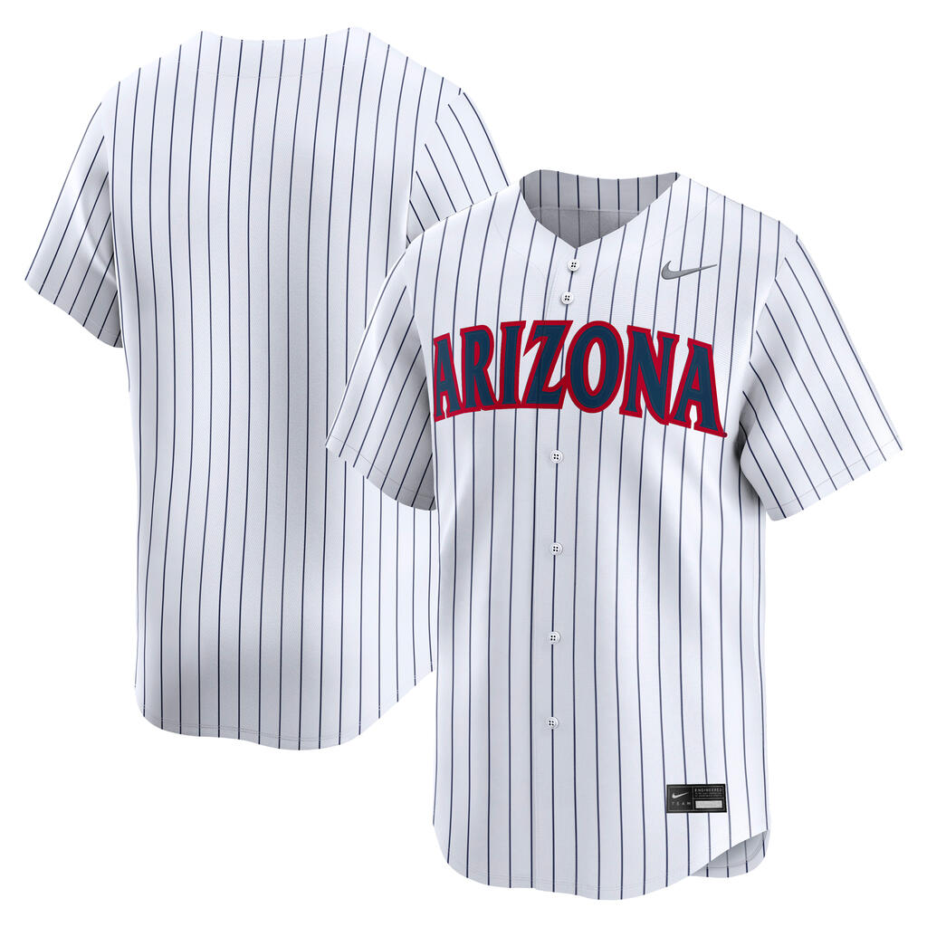 NCAA Arizona Wildcats Nike Pinstripe Baseball Jersey - White
