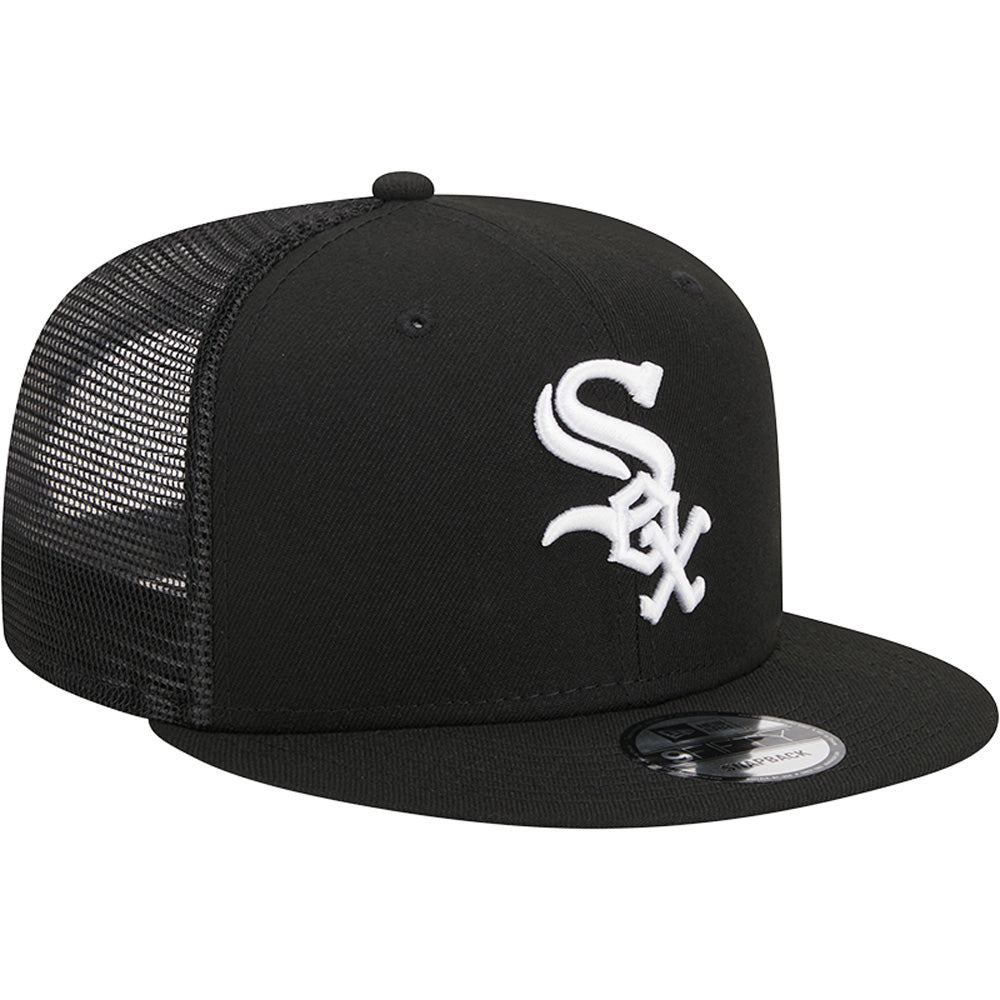 MLB Chicago White Sox New Era Black & White Trucker 9FIFTY Snapback Hat - Black