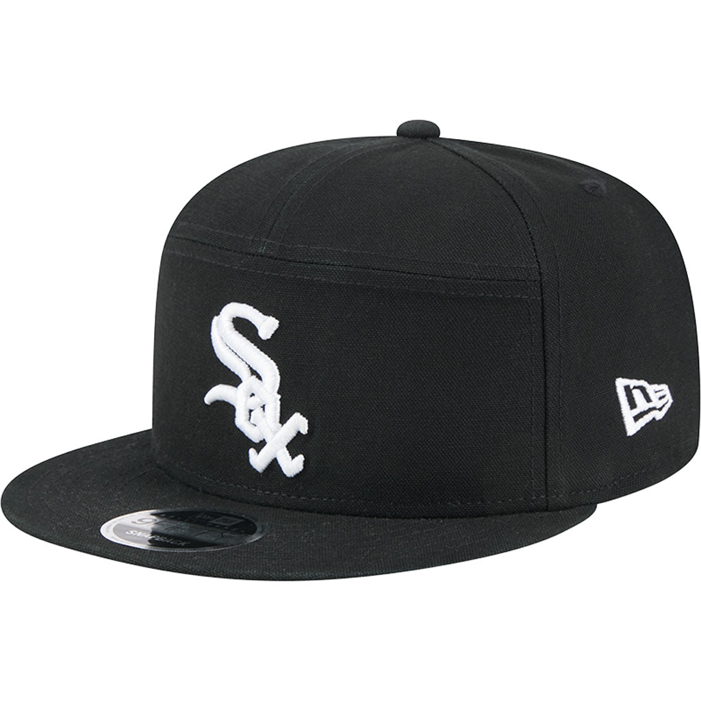 MLB Chicago White Sox Cotton Canvas 9FIFTY Split Panel Snapback Hat - Black