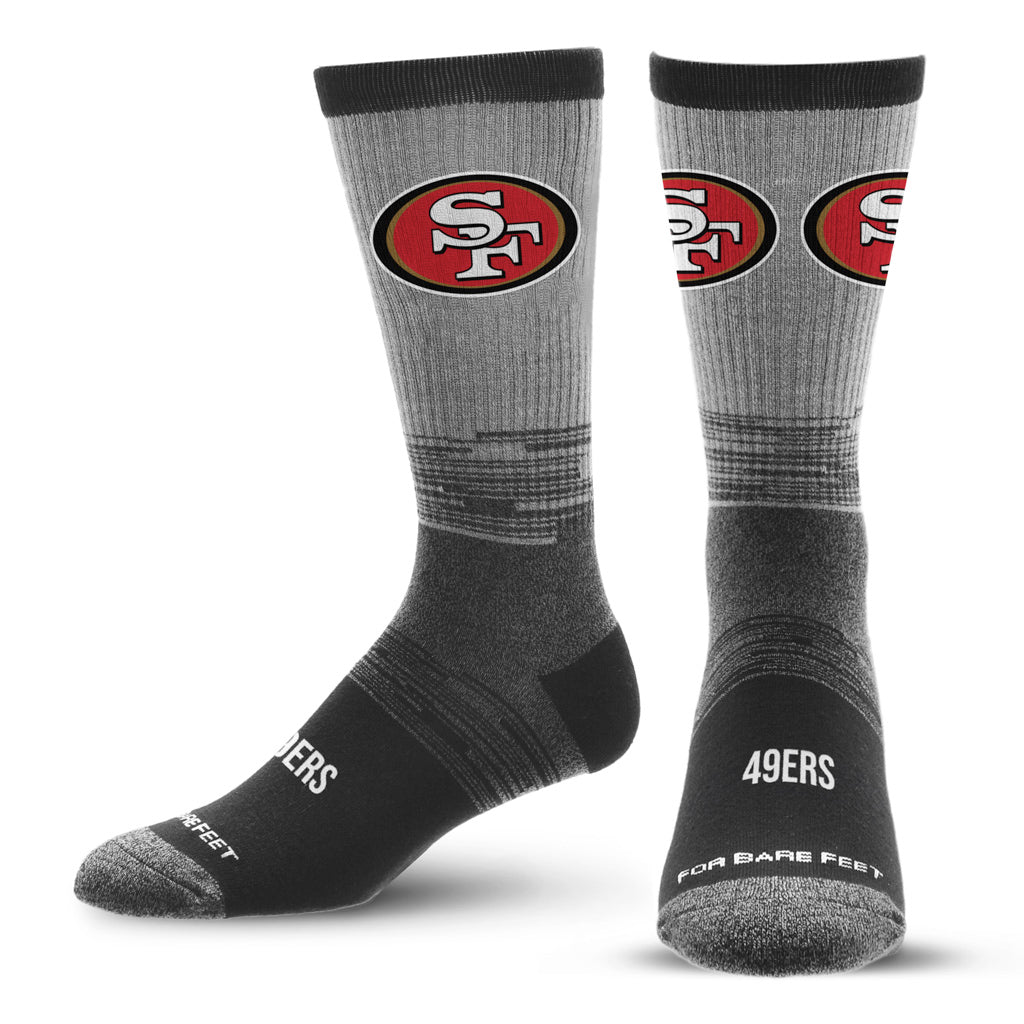 NFL San Francisco 49ers For Bare Feet Two-Tone Tonal Socks - Gray