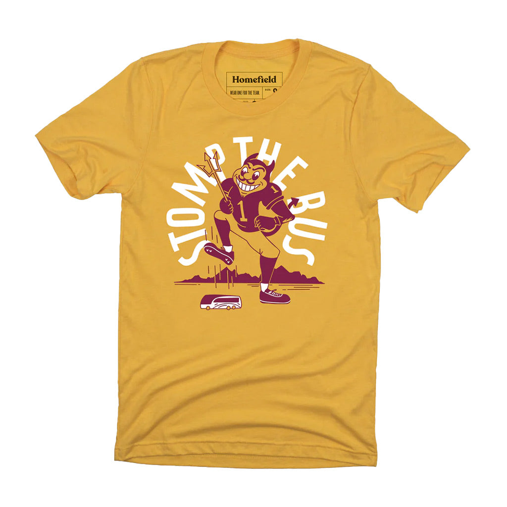 NCAA Arizona State Sun Devils Homefield Apparel "Stomp the Bus" T-Shirt - Gold