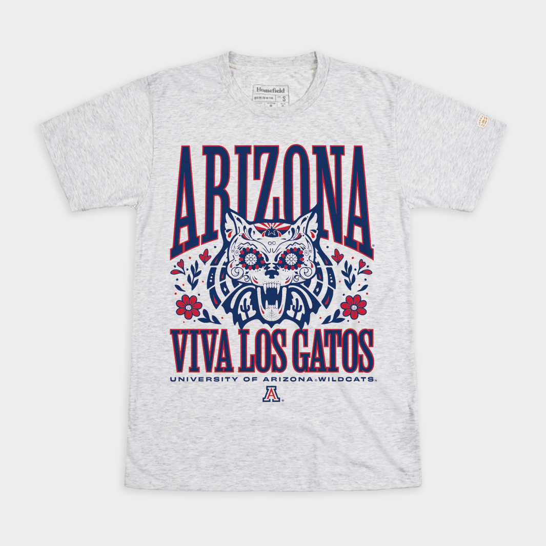 NCAA Arizona Wildcats Homefield Apparel Viva Los Gatos T-Shirt - Gray