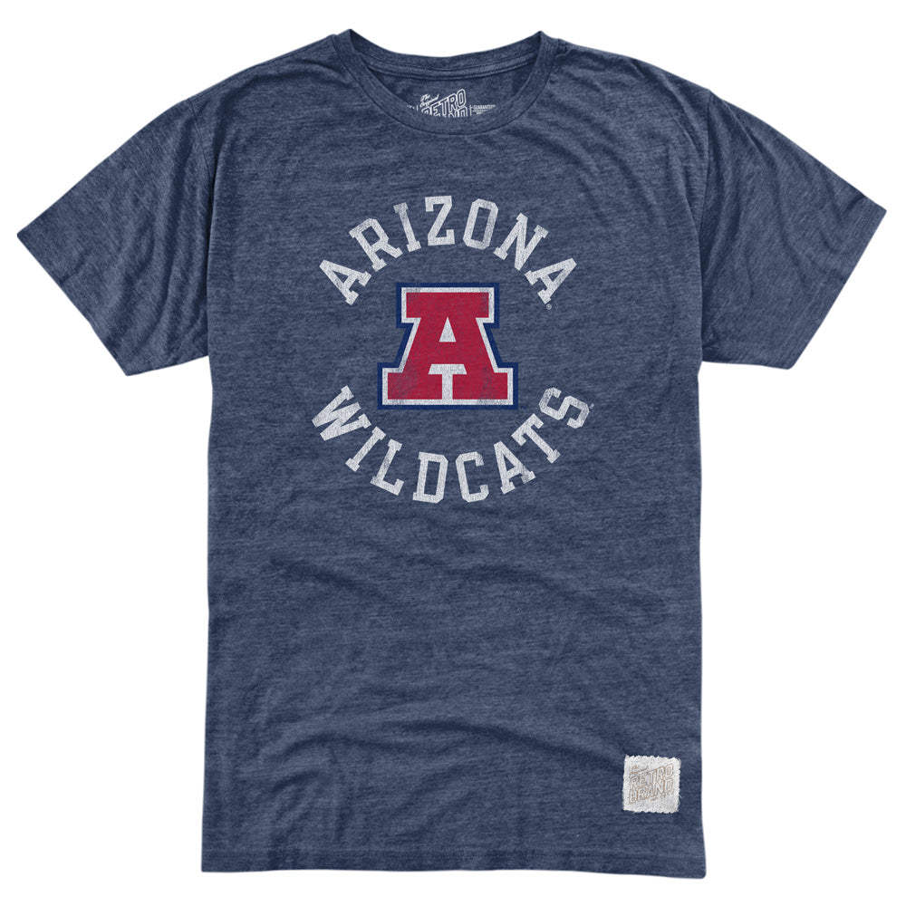 NCAA Arizona Wildcats Retro Brand Circled Vintage Tri-Blend T-Shirt - Navy