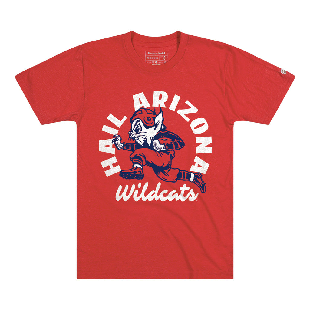 NCAA Arizona Wildcats Homefield Apparel Vintage "Hail Arizona" Football T-Shirt - Red