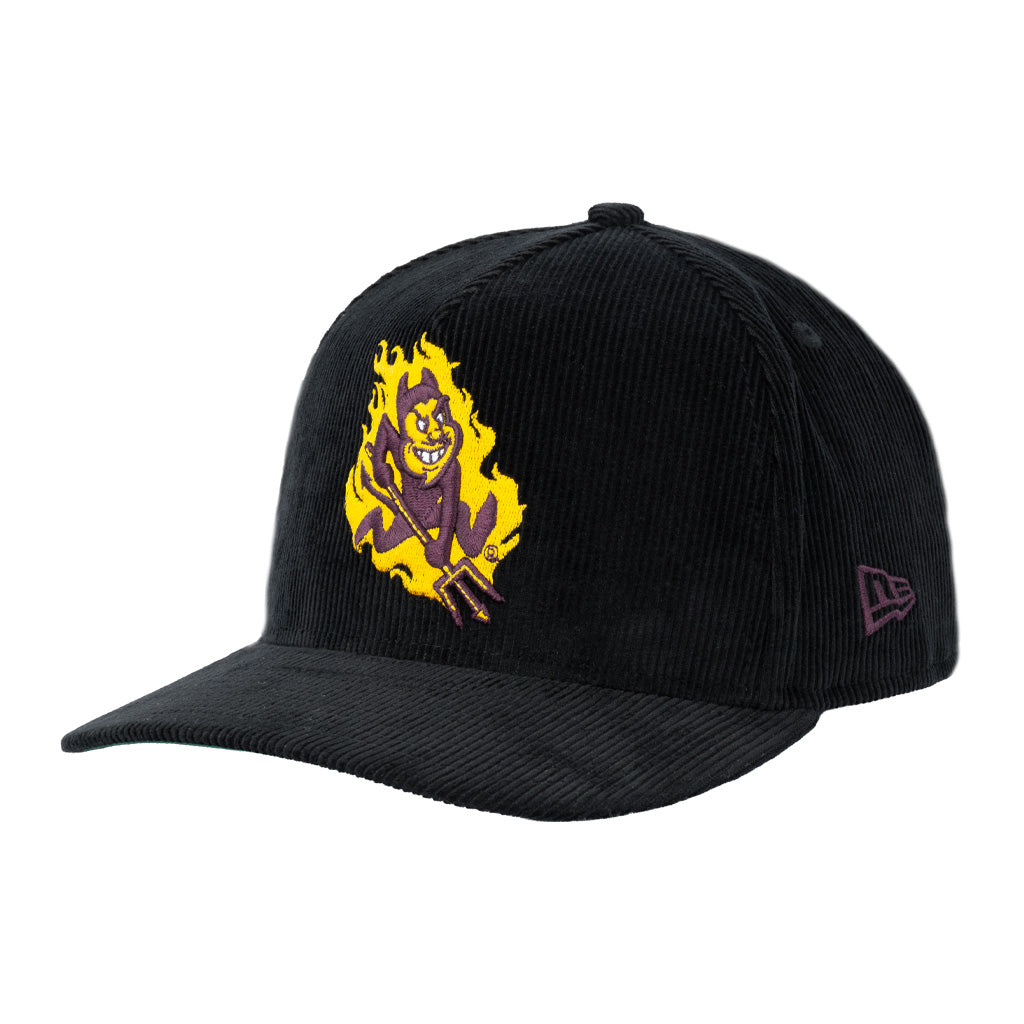 NCAA Arizona State Sun Devils New Era All Corduroy 9FIFTY A-Frame Snapback Hat - Black