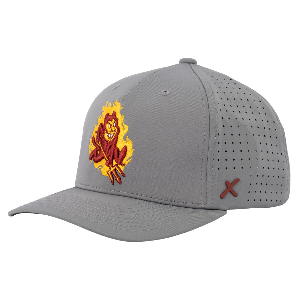 NCAA Arizona State Sun Devils CapX Sparky Flames Circuit X08 Adjustable Hat - Graphite