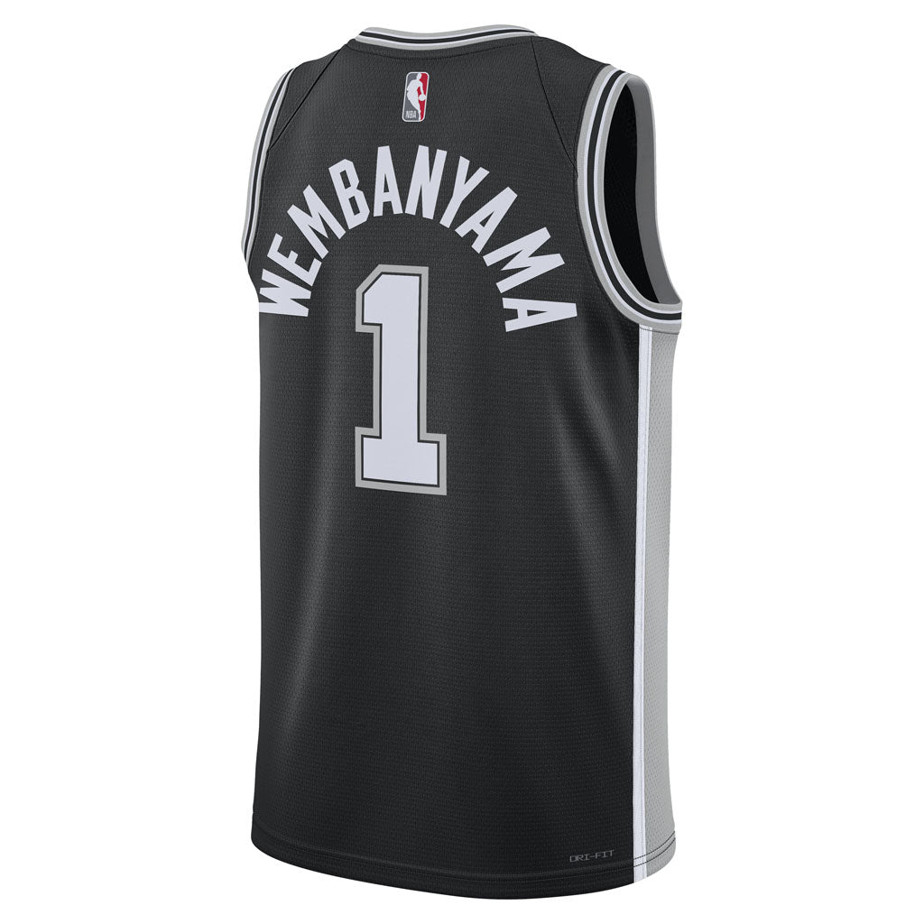 NBA San Antonio Spurs Victor Wembanyama Nike Icon Swingman Jersey - Black