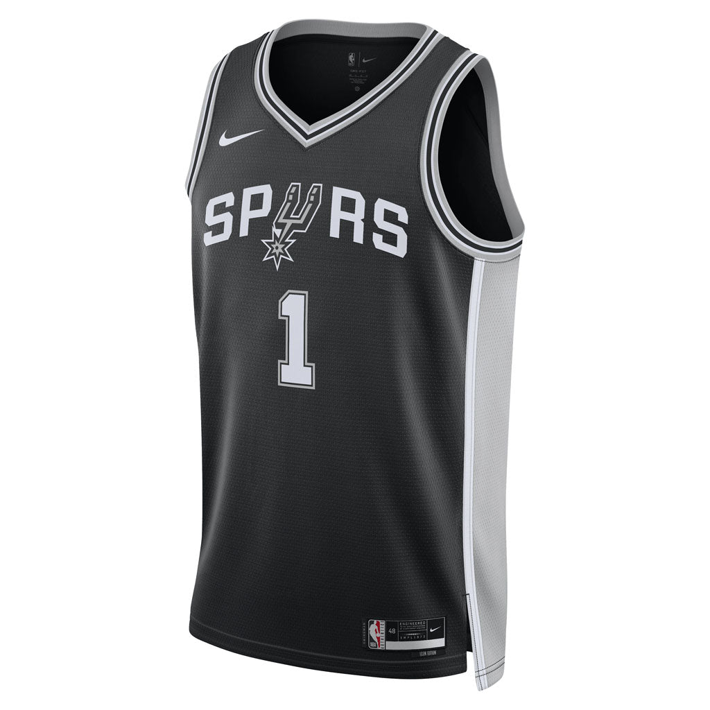 NBA San Antonio Spurs Victor Wembanyama Nike Icon Swingman Jersey - Black