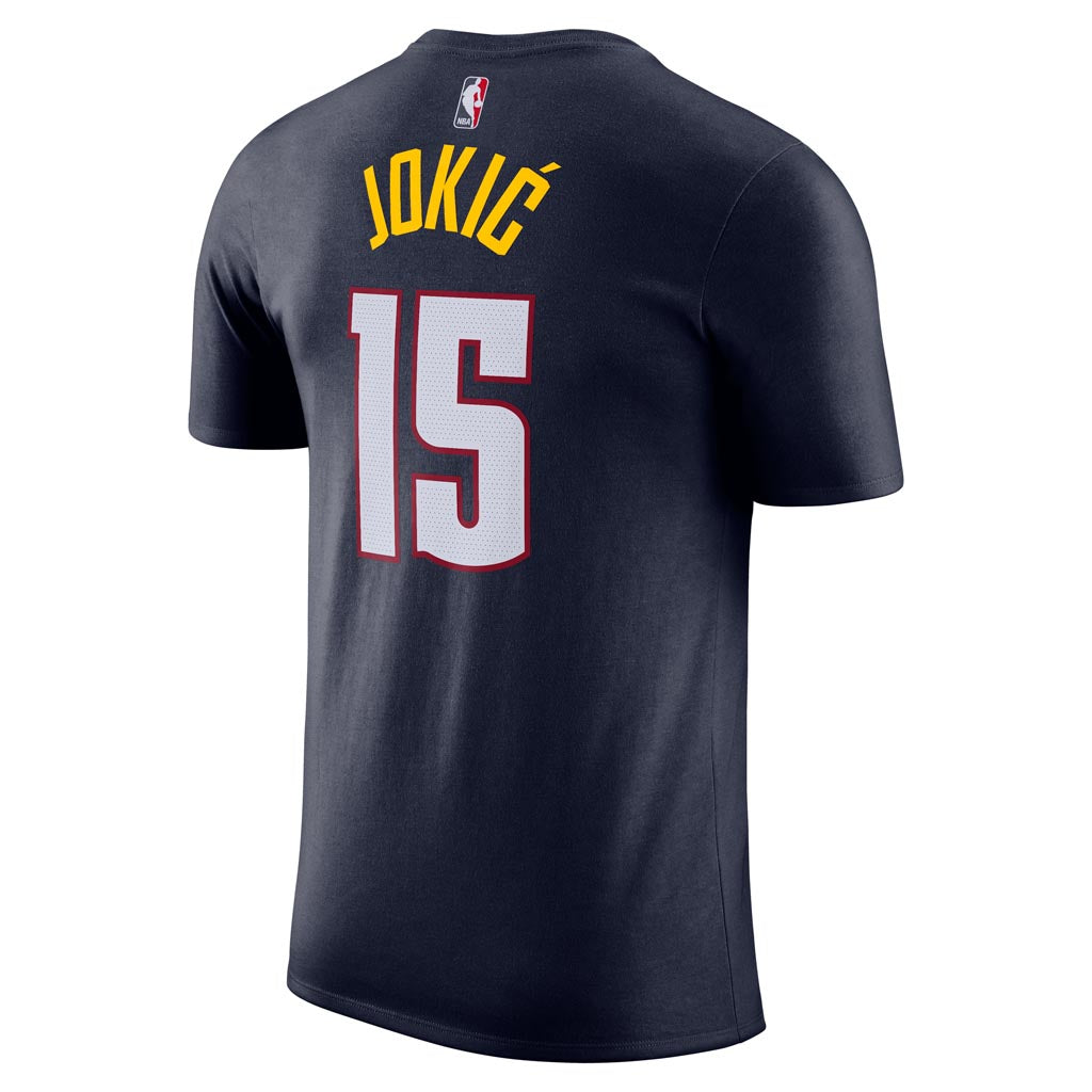 NBA Denver Nuggets Nikola Jokic Nike Icon Name & Number T-Shirt - Navy