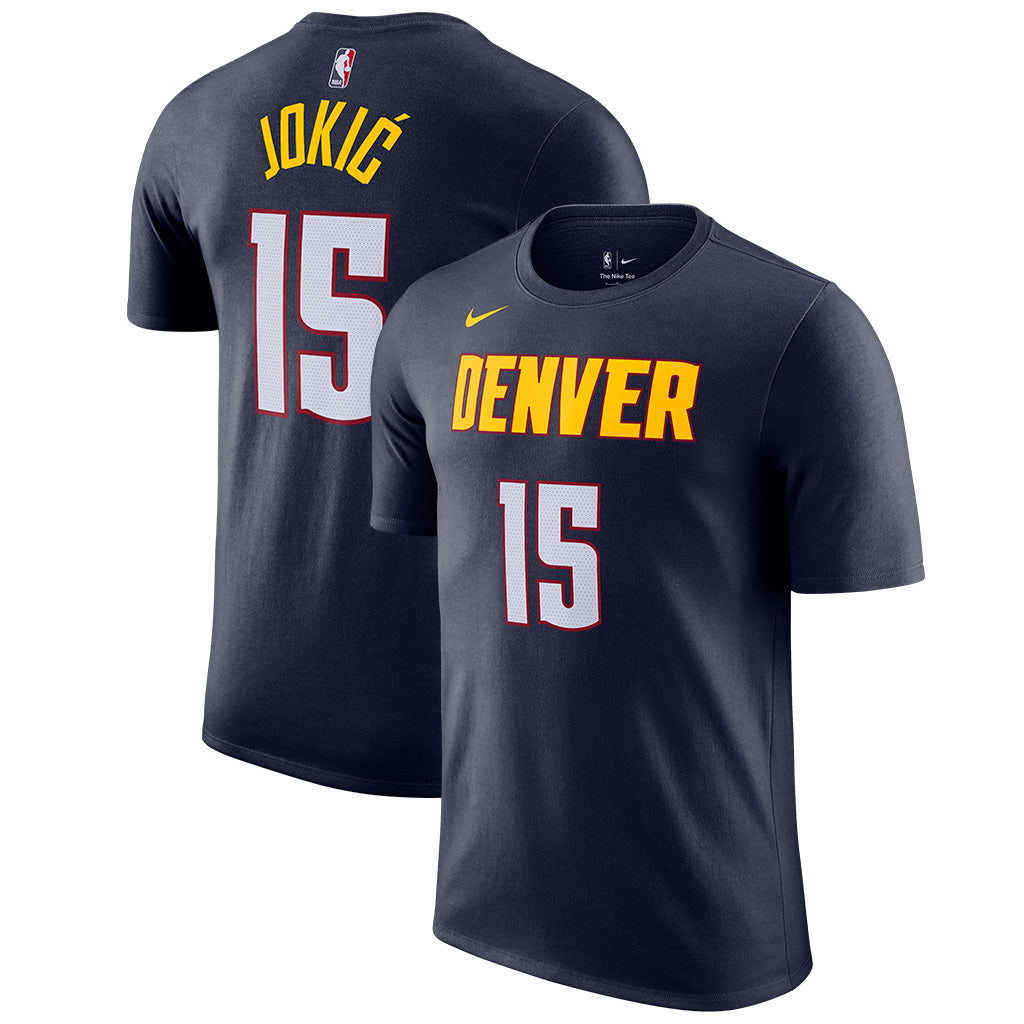 NBA Denver Nuggets Nikola Jokic Nike Icon Name & Number T-Shirt - Navy