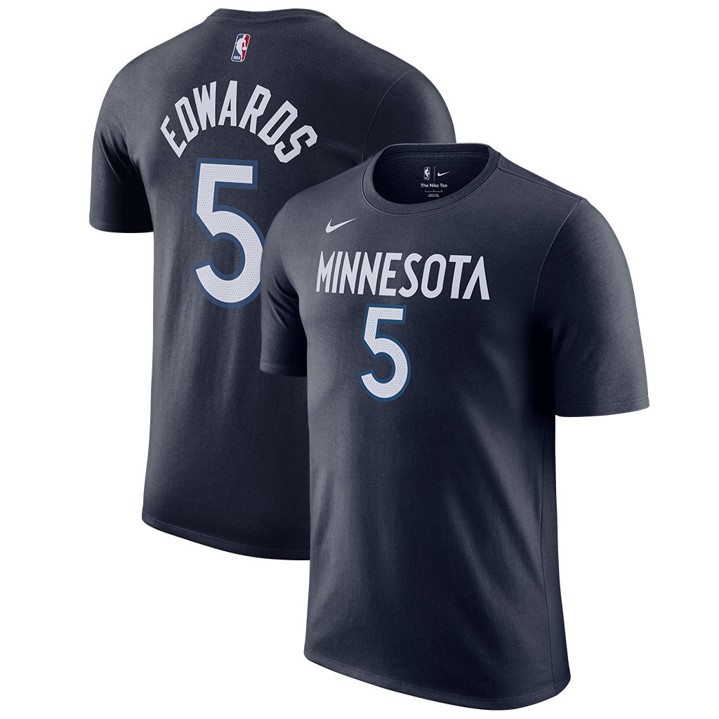 NBA Minnesota Timberwolves Anthony Edwards Nike Icon Name & Number T-Shirt - Navy