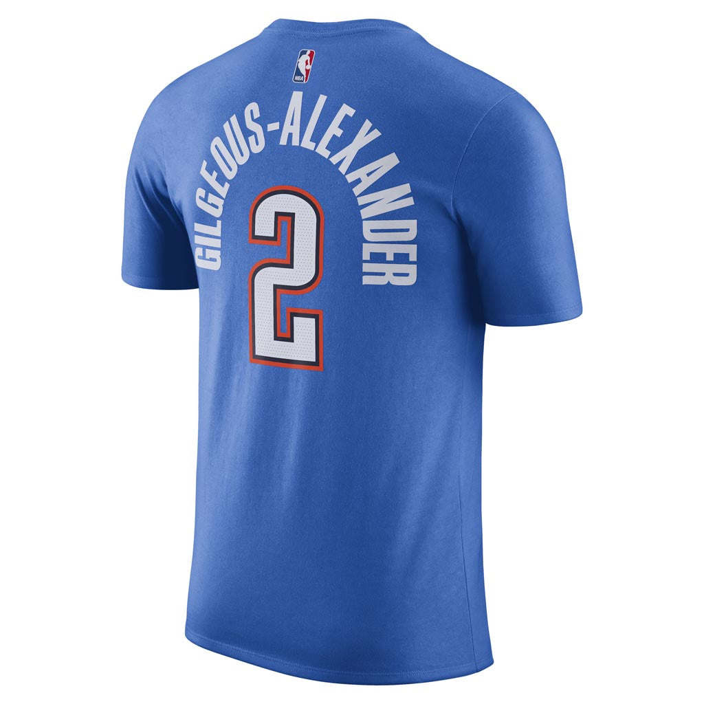 NBA Oklahoma City Thunder Shai Gilgeous-Alexander Nike Icon Name & Number T-Shirt - Blue