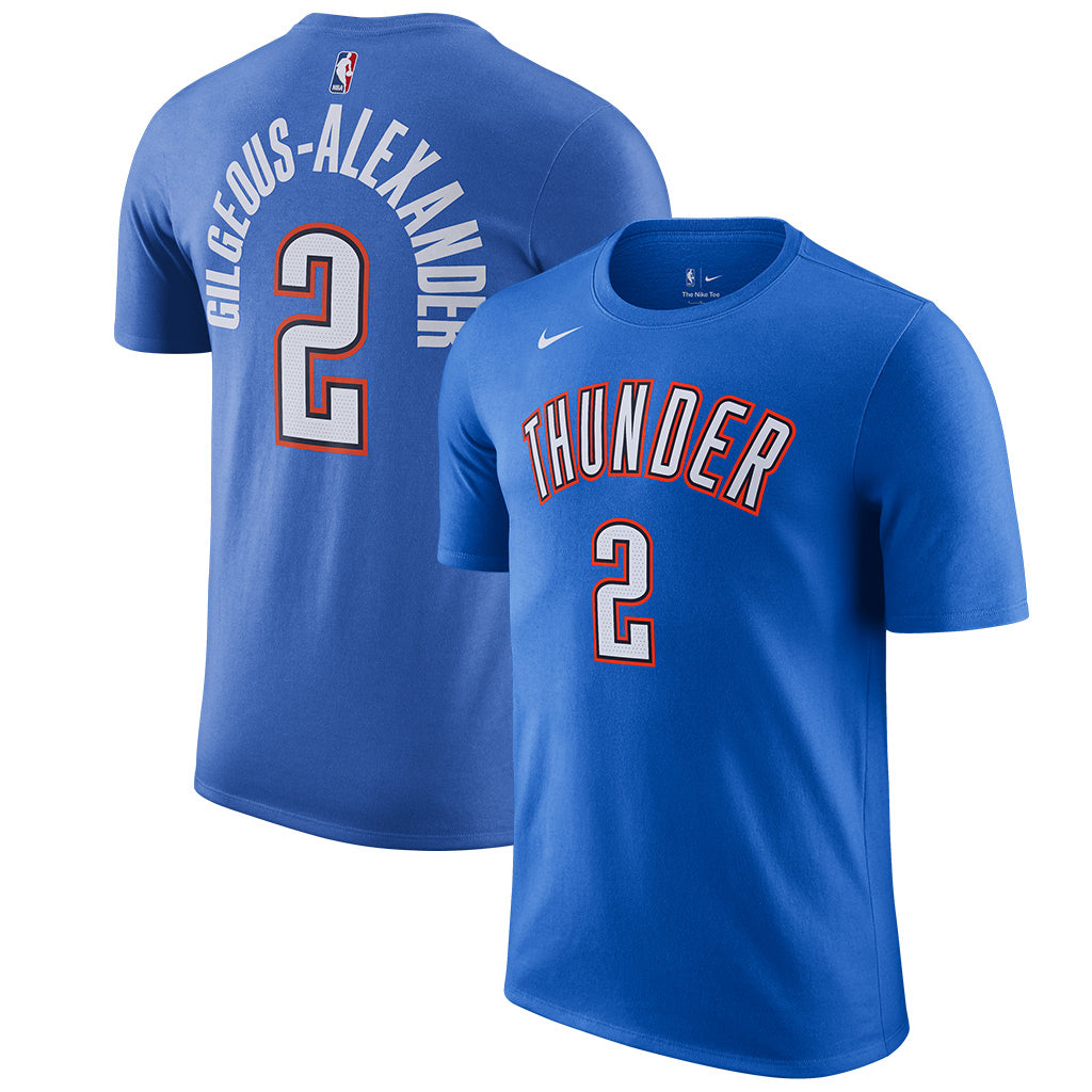 NBA Oklahoma City Thunder Shai Gilgeous-Alexander Nike Icon Name & Number T-Shirt - Blue