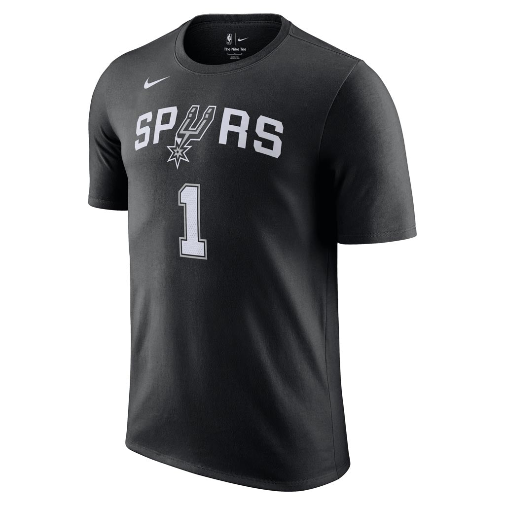 NBA San Antonio Spurs Victor Wembanyama Nike Icon Name & Number T-Shirt - Black