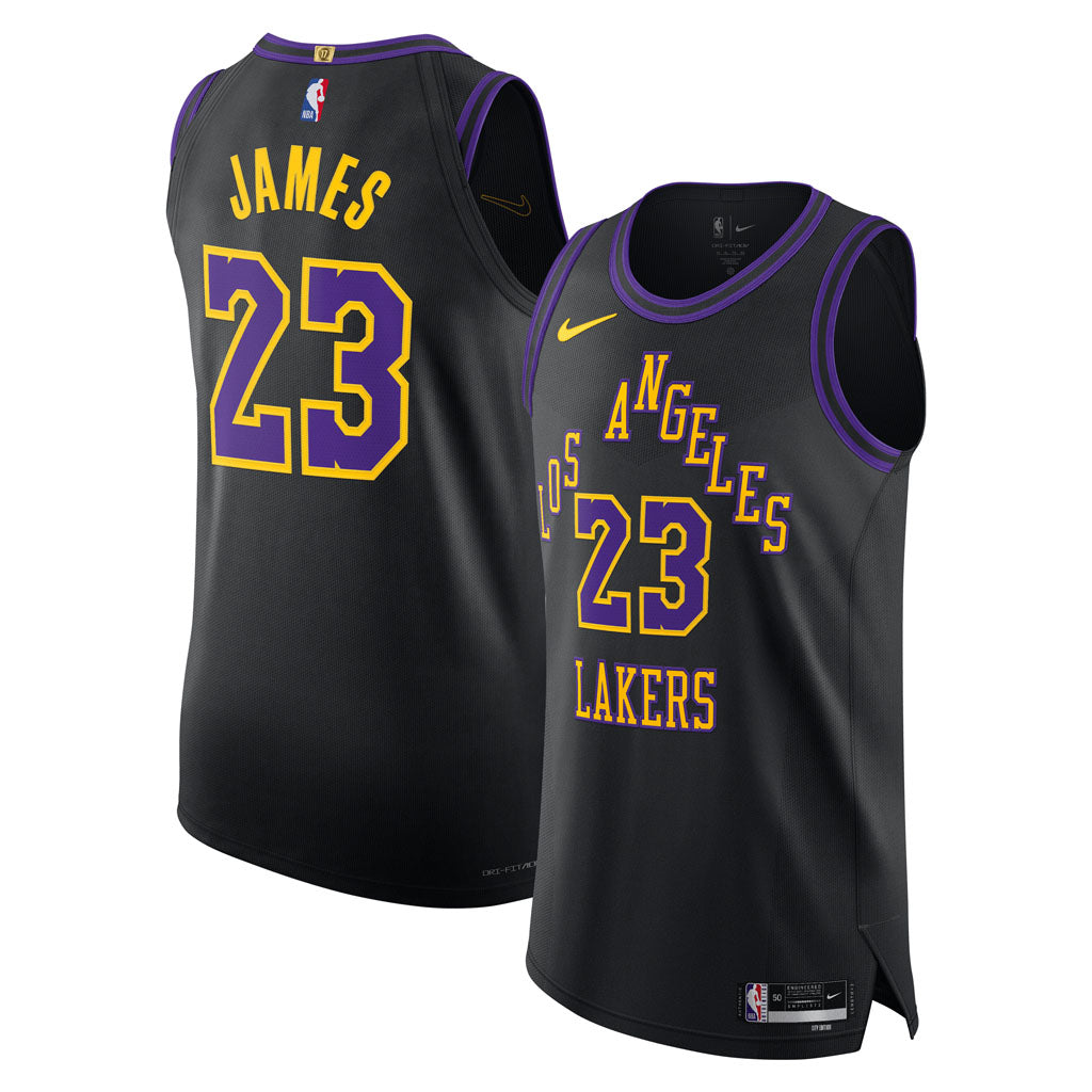 NBA Los Angeles Lakers LeBron James Nike 2025-26 City Edition Authentic Jersey - Black