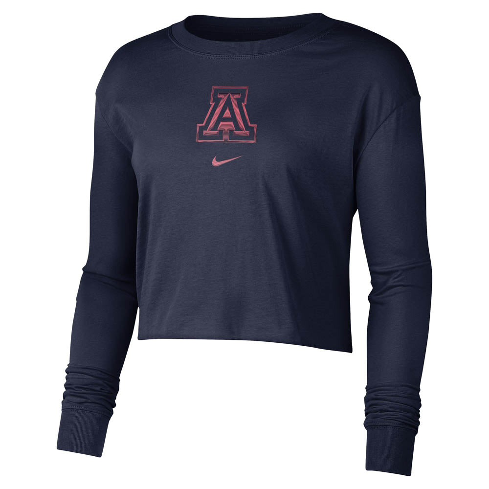 NCAA Arizona Wildcats Women&#39;s Nike DNA Long Sleeve Crop Top
