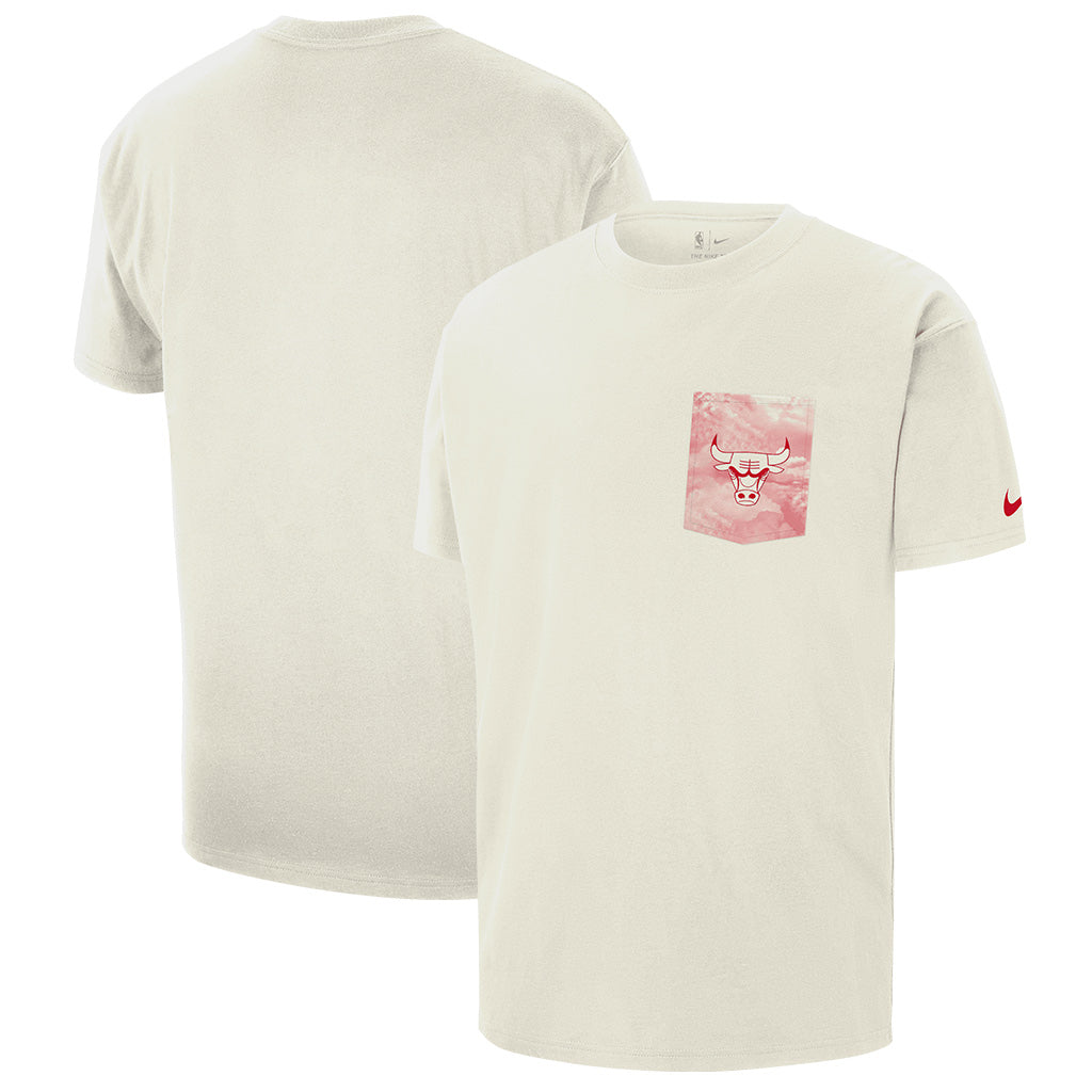 NBA Chicago Bulls Nike Courtside Pocket Max90 T-Shirt - White
