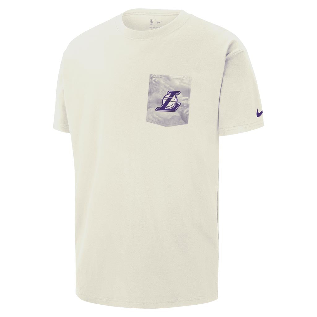 NBA Los Angeles Lakers Nike Courtside Pocket Max90 T-Shirt - White
