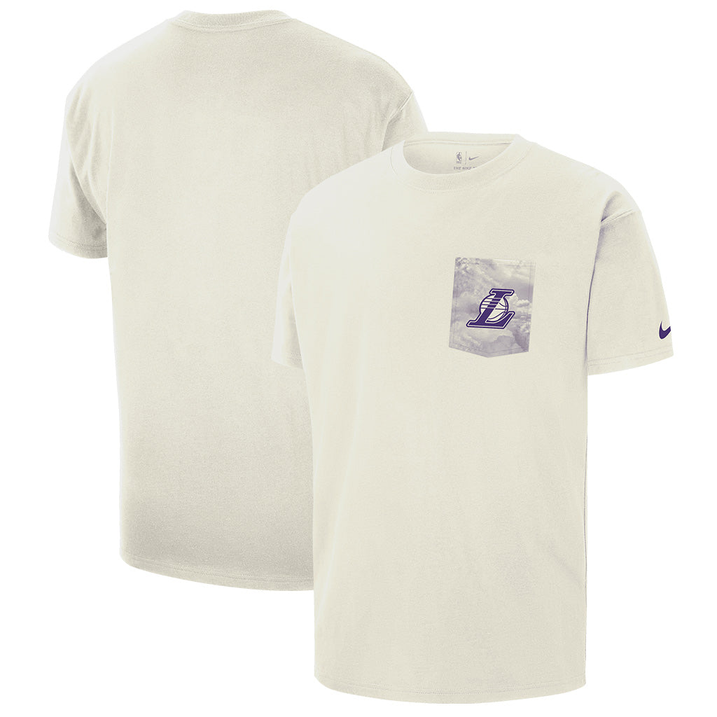 NBA Los Angeles Lakers Nike Courtside Pocket Max90 T-Shirt - White
