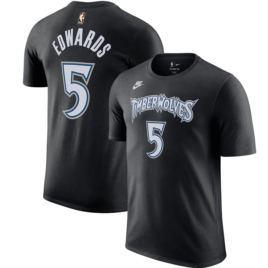 NBA Minnesota Timberwolves Anthony Edwards Nike 2025-26 Hardwood Classics Name & Number T-Shirt - Black