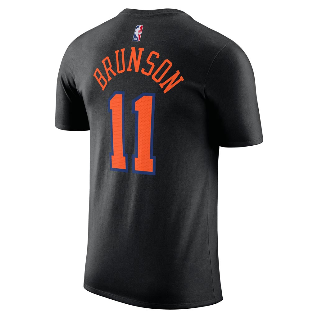 NBA New York Knicks Jalen Brunson Jordan 2025-26 Statement Name & Number T-Shirt - Black