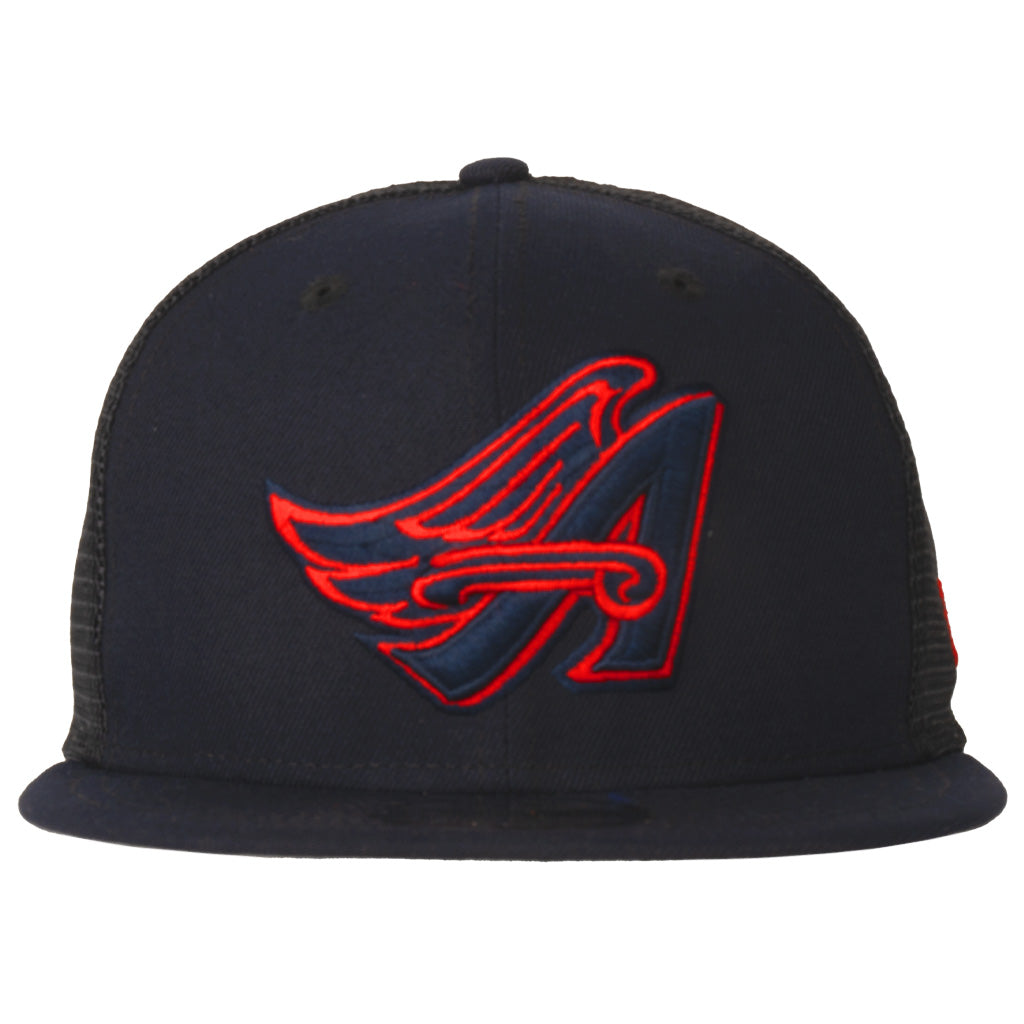 MLB Los Angeles Angels New Era Shadowline 9FIFTY Snapback Trucker Hat - Navy