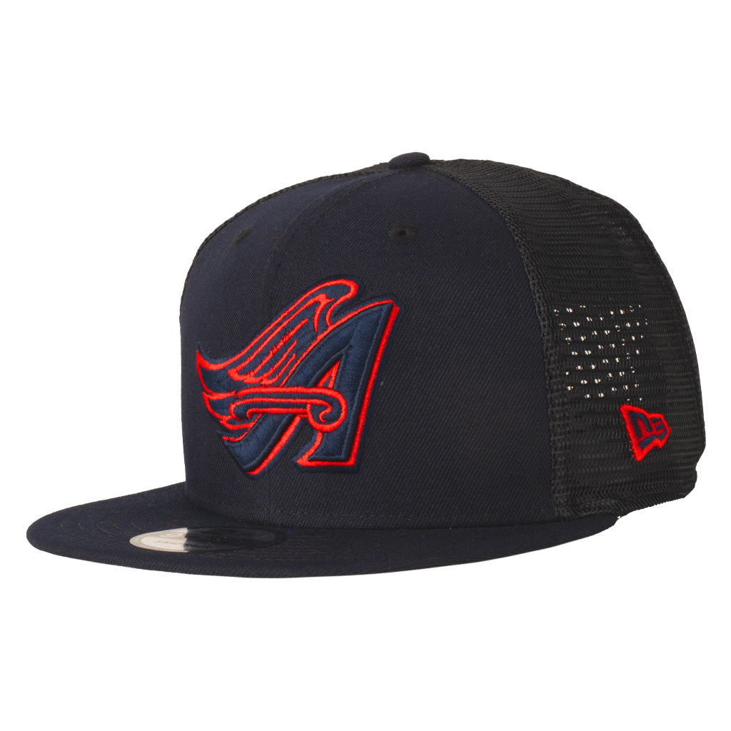 MLB Los Angeles Angels New Era Shadowline 9FIFTY Snapback Trucker Hat - Navy