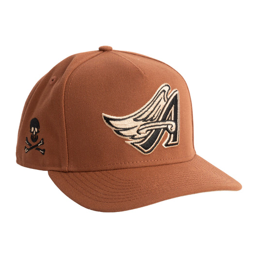 MLB Los Angeles Angels New Era Jolly Roger 9FIFTY A-Frame Snapback Hat- Brown