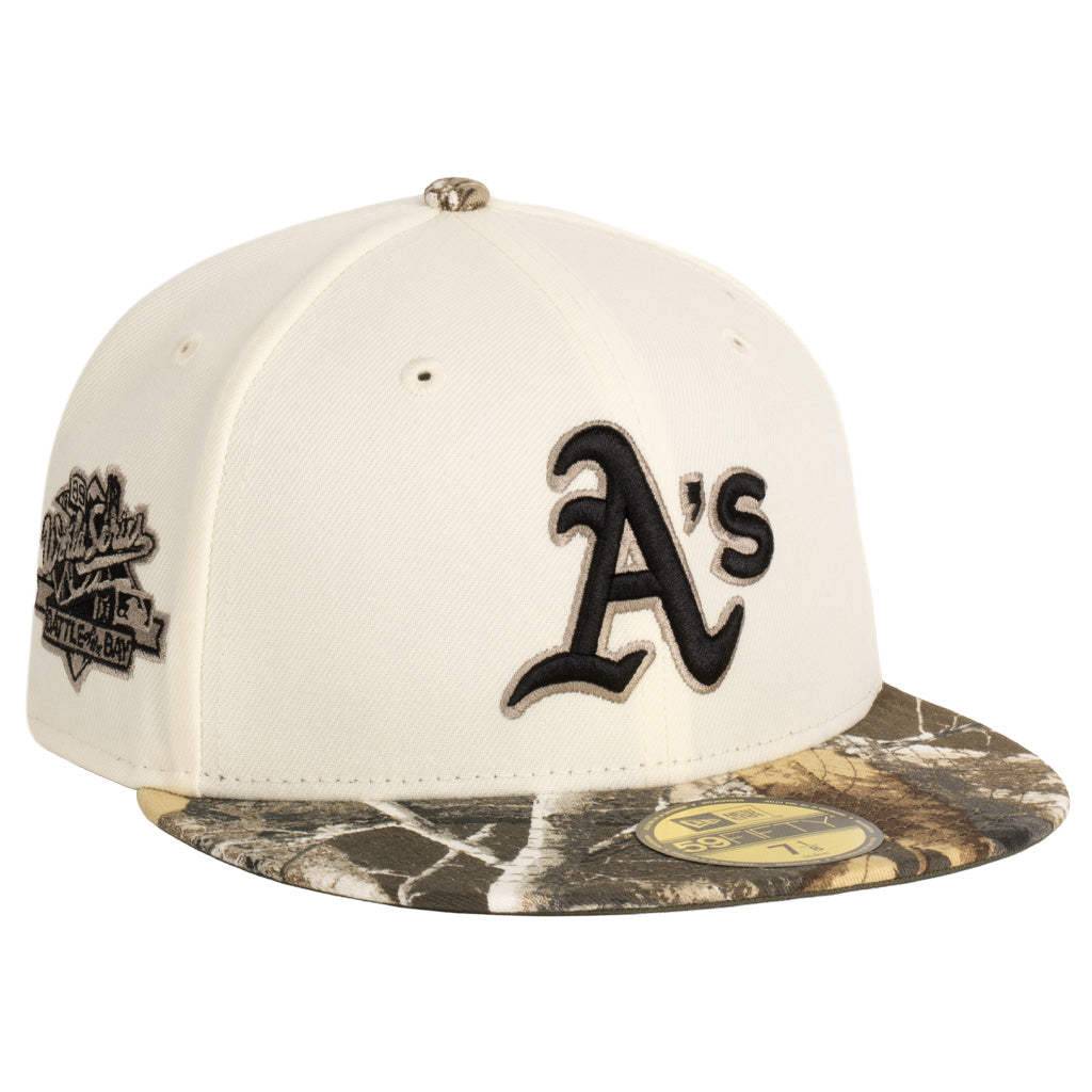 MLB Athletics New Era Real Tree Two-Tone 59FIFTY Fitted Hat- Cream