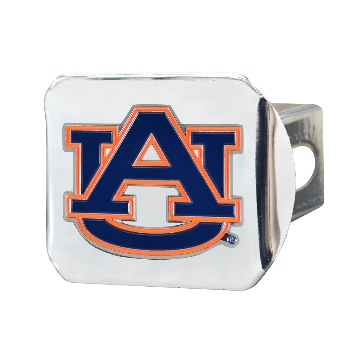 NCAA Auburn Tigers Logo Brands Color on Chrome Hitch Cover